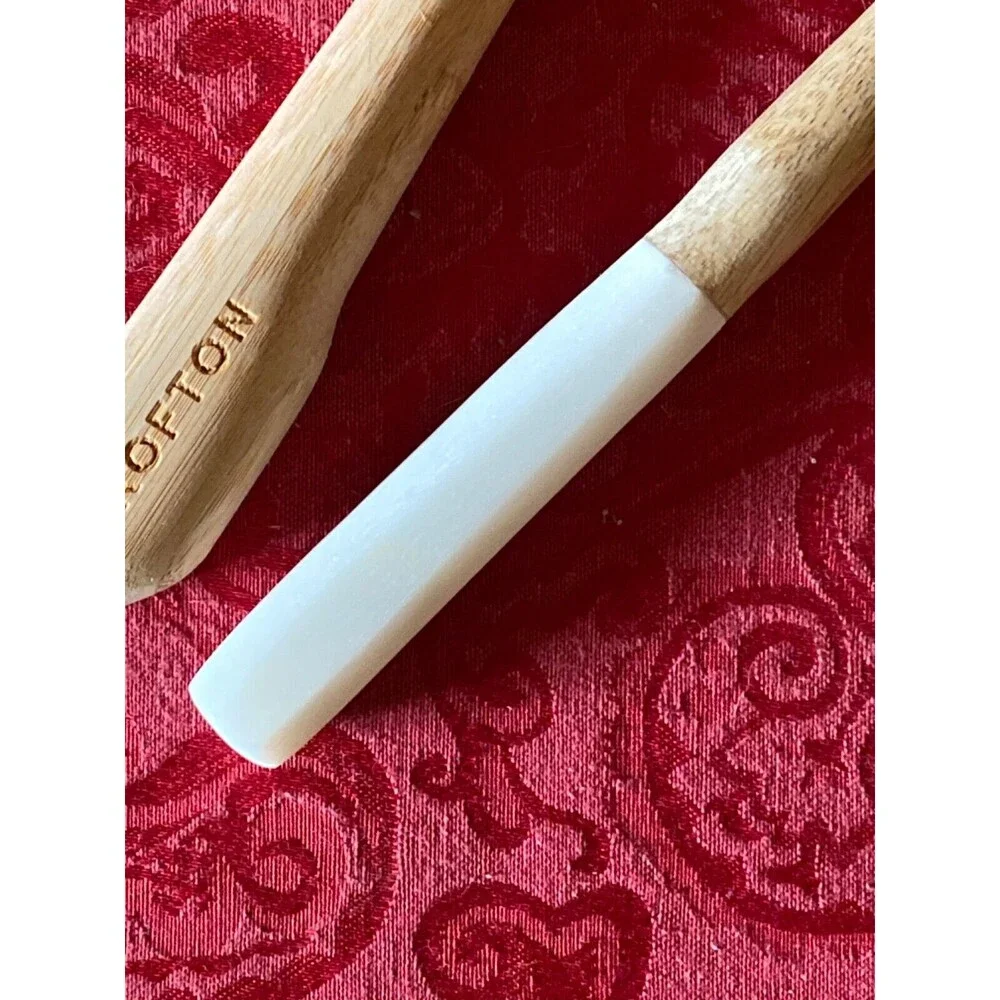 Crofton marble handled salad spoon fork and bamboo spatula